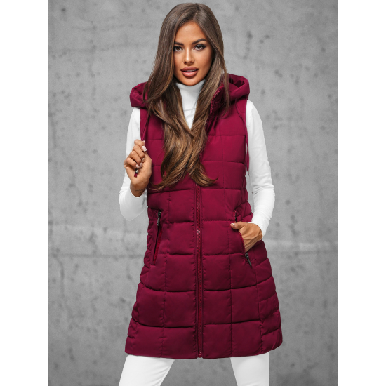 Sieviešu bordo krāsas stepēta veste Dona JS/16M9096/06Z - Rīcība Sieviešu bordo krāsas stepēta veste Dona JS/16M9096/06Z