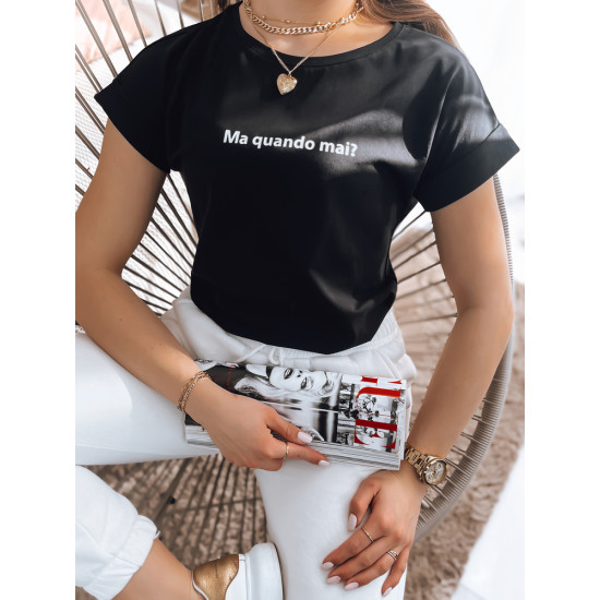 Melns Mai T-krekls RY2109 - Sievietēm Melns Mai T-krekls RY2109