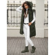 Garā tumši zaļā veste Toter JS/5M3152/136Z - Sievietēm Garā tumši zaļā veste Toter JS/5M3152/136Z