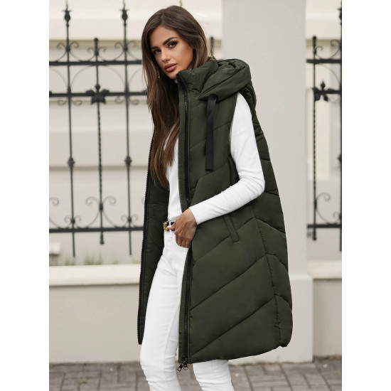 Garā tumši zaļā veste Toter JS/5M3152/136Z - Sievietēm Garā tumši zaļā veste Toter JS/5M3152/136Z