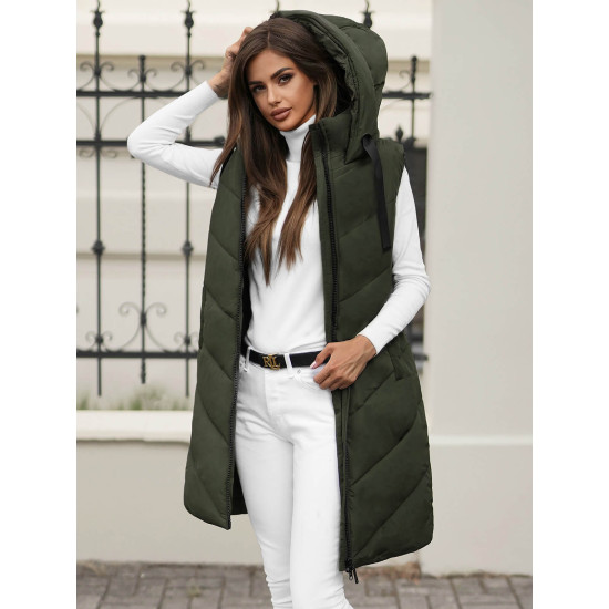 Garā tumši zaļā veste Toter JS/5M3152/136Z - Sievietēm Garā tumši zaļā veste Toter JS/5M3152/136Z