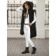 Ilga melna veste Toter JS/5M3152/392Z - Sievietēm Ilga melna veste Toter JS/5M3152/392Z