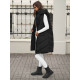 Ilga melna veste Toter JS/5M3152/392Z - Sievietēm Ilga melna veste Toter JS/5M3152/392Z
