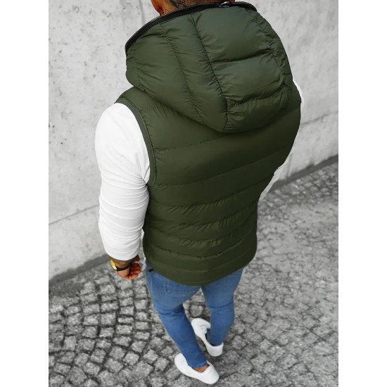 Tumši zaļa veste ar Nanor kapuci JS/M805/136 - Vīriešiem Tumši zaļa veste ar Nanor kapuci JS/M805/136