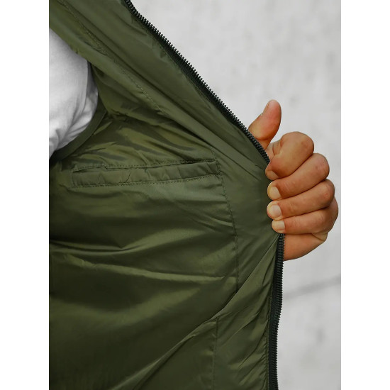 Tumši zaļa veste ar Nanor kapuci JS/M805/136 - Vīriešiem Tumši zaļa veste ar Nanor kapuci JS/M805/136