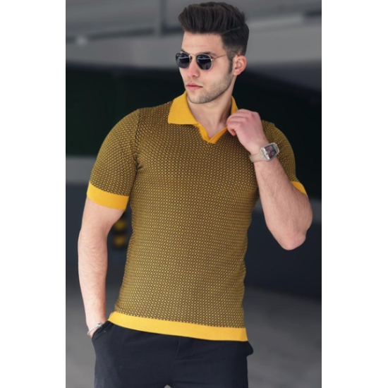 Dzeltens/melns vīriešu T-krekls Hippie PK5077 - T-krekls Dzeltens/melns vīriešu T-krekls Hippie PK5077 Premium