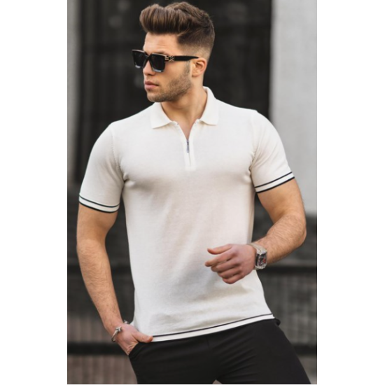 Vīriešu baltas krāsas T-krekls Polo PK5090 - T-krekls Vīriešu baltas krāsas T-krekls Polo PK5090 Premium