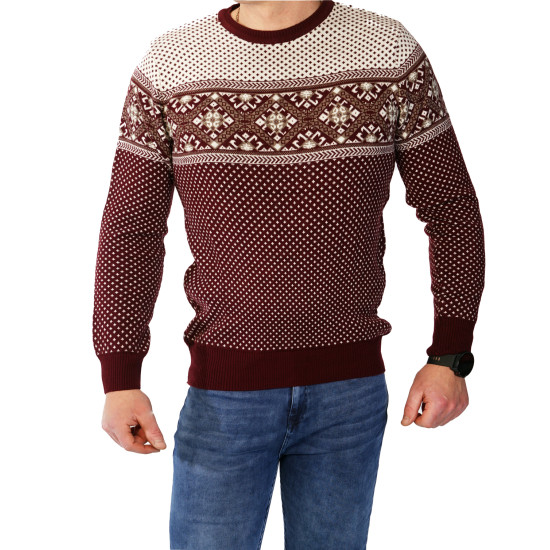 Vīriešu bordo džemperis Sniegs h2532 Premium