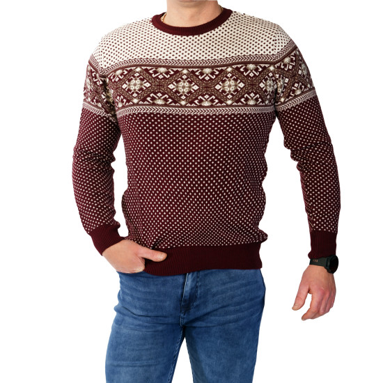 Vīriešu bordo džemperis Sniegs h2532 Premium