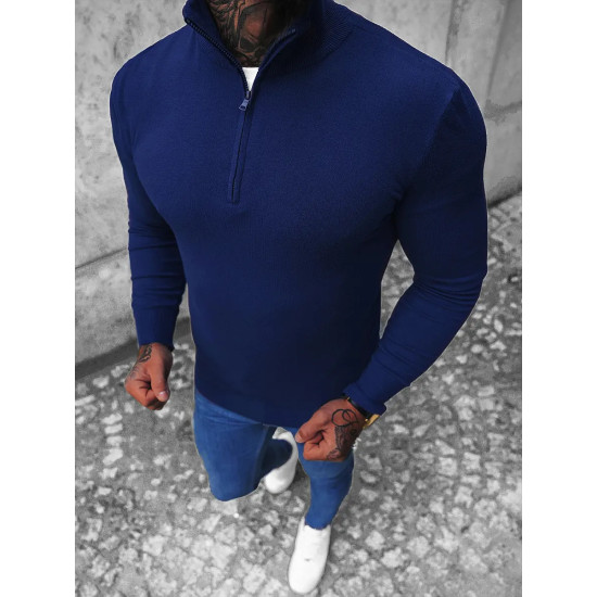 Makar zils džemperis ar rāvējslēdzēju NB/MM6007/5