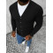 Black men's button-up sweater Otom
