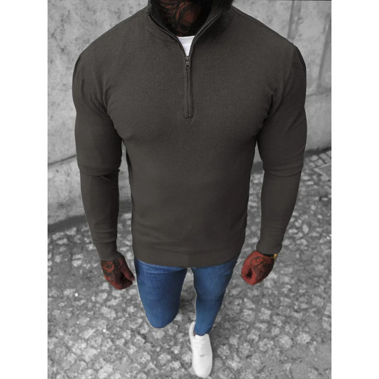 Makar Half Zip tumši pelēks džemperis NB/MM6007/3 - Vīriešiem Makar Half Zip tumši pelēks džemperis NB/MM6007/3