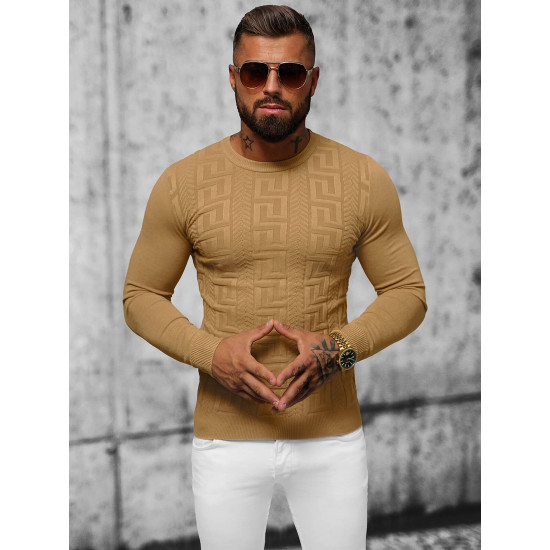 Brown jumper Porter O/ZZ190126 - For men Brown jumper Porter O/ZZ190126