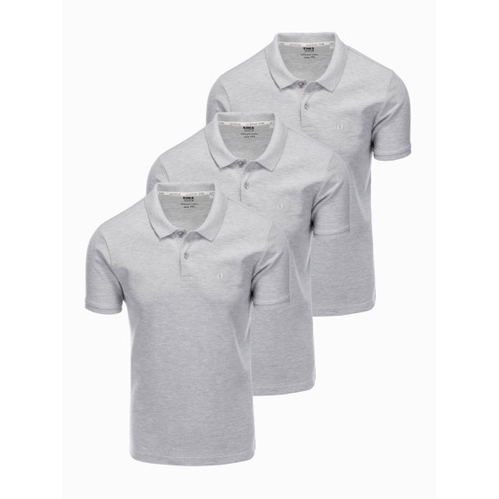 3 pieces of grey polo shirts Mix Z28 - T-shirt 3 pieces of grey polo shirts Mix Z28