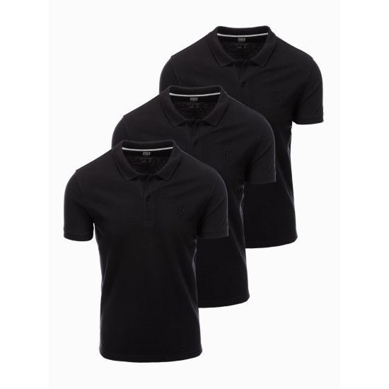 3 melni polo krekliņi Mix Z28 - T-krekls 3 melni polo krekliņi Mix Z28