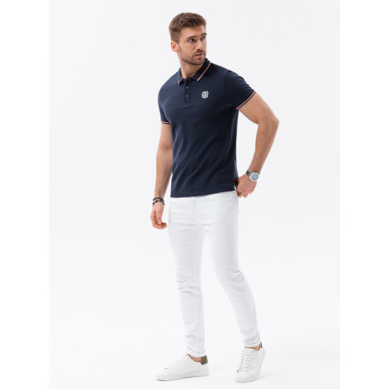 Tumši zils polo krekls Karol V5 S1635 - T-krekls Tumši zils polo krekls Karol V5 S1635