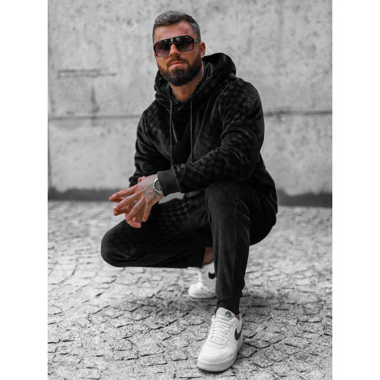 Melns vīriešu sporta komplekts Slit O/3A82 - Vīriešiem Melns vīriešu sporta komplekts Slit O/3A82