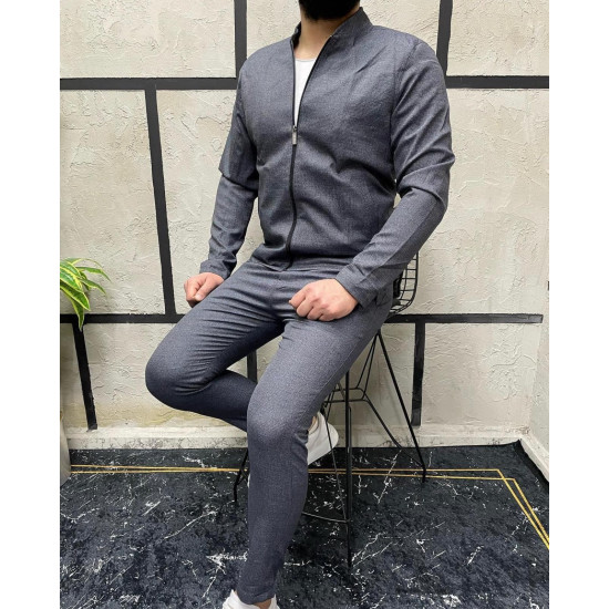 Vīriešu zils smalka auduma komplekts Hani PK7525 - Vīriešiem Vīriešu zils smalka auduma komplekts Hani PK7525 Premium