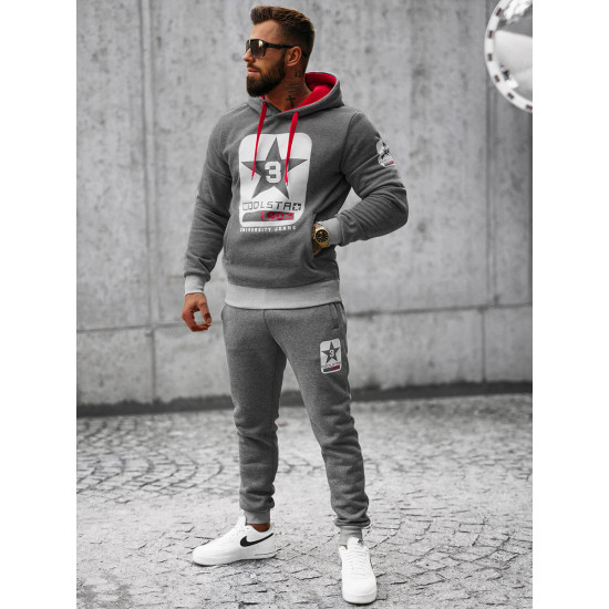 Dark gray men's sports set Star JS/8C59/5 - For men Dark gray men's sports set Star JS/8C59/5