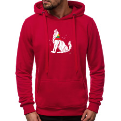 Vīriešu džemperis ar kapuci bordo krāsā Wolf