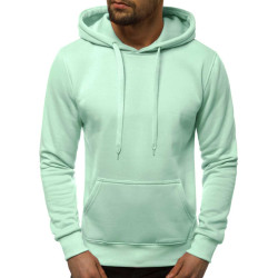 Piparmētru krāsas vīriešu džemperis ar kapuci Buvoli Piparmētru krāsas vīriešu džemperis ar kapuci Buvoli