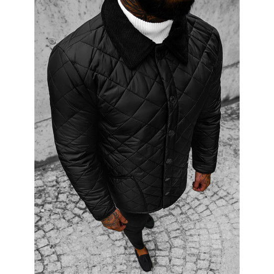 Men's black quilted jacket Boris O/5619Z - Men's Jackets and Coats Men's black quilted jacket Boris O/5619Z