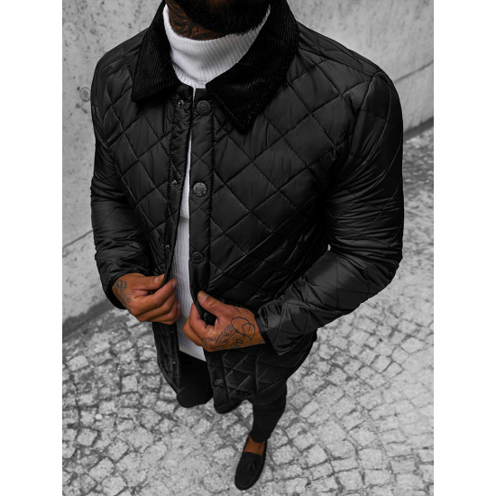 Men's black quilted jacket Boris O/5619Z - Men's Jackets and Coats Men's black quilted jacket Boris O/5619Z