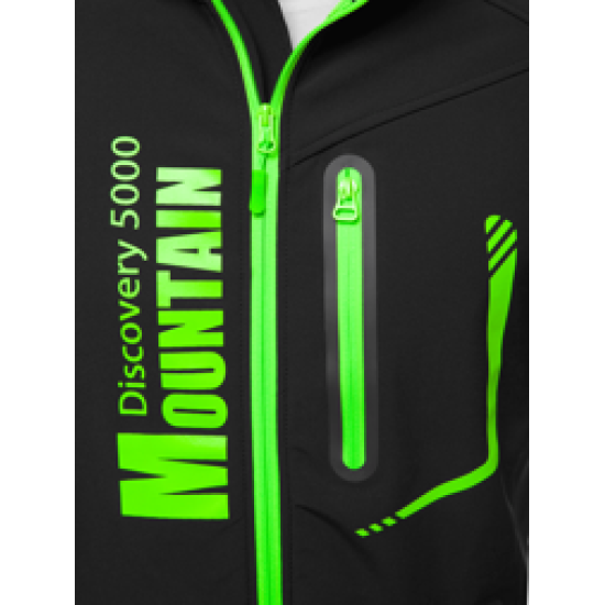 Vīriešu melna jaka ar zaļām detaļām Ero JS/HH026/1A