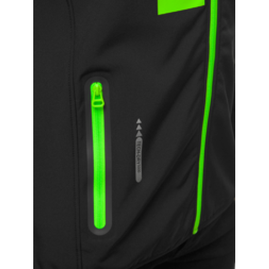 Vīriešu melna jaka ar zaļām detaļām Ero JS/HH026/1A