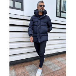 Tumši zila vīriešu jaka ar kapuci Chipo Tumši zila vīriešu jaka ar kapuci Chipo