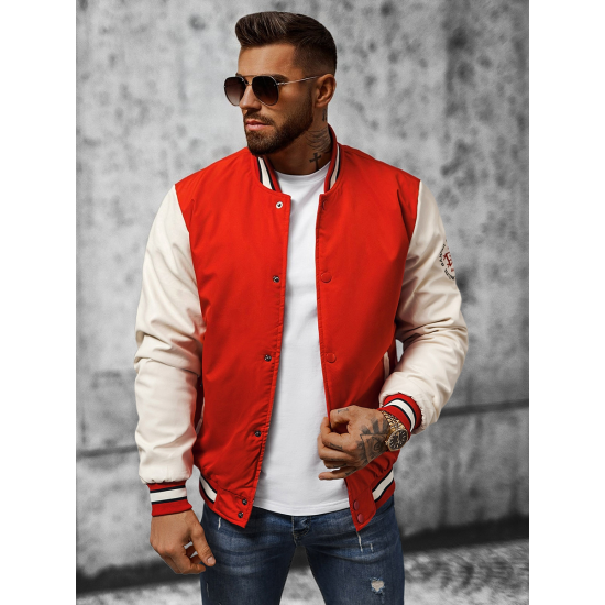 Sarkana vīriešu jaka Perot JS/84M3021/275 - Vīriešiem Sarkana vīriešu jaka Perot JS/84M3021/275
