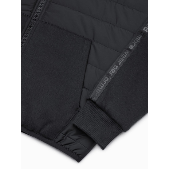 Izpārdošana Melna jaka ar kapuci vīriešiem Okar C601 Premium