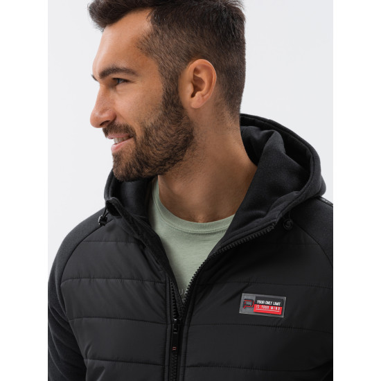 Izpārdošana Melna jaka ar kapuci vīriešiem Okar C601 Premium