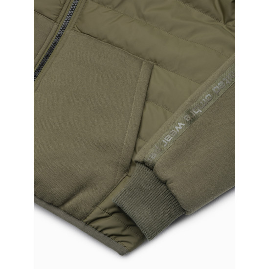 Khaki jaka ar kapuci vīriešiem Okar C601 - Vīriešu jakas un mēteļi Khaki jaka ar kapuci vīriešiem Okar C601 Premium