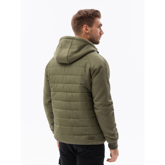 Khaki jaka ar kapuci vīriešiem Okar C601 - Vīriešu jakas un mēteļi Khaki jaka ar kapuci vīriešiem Okar C601 Premium