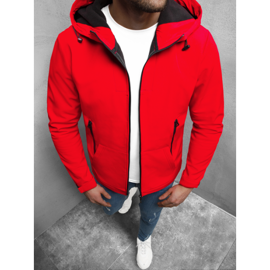 Sarkana vīriešu softshell jaka ar kapuci Mokar JS/HM187/5 - Vīriešu jakas un mēteļi Sarkana vīriešu softshell jaka ar kapuci Mokar JS/HM187/5