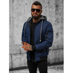 Tumši zila vīriešu jaka ar kapuci Lator
