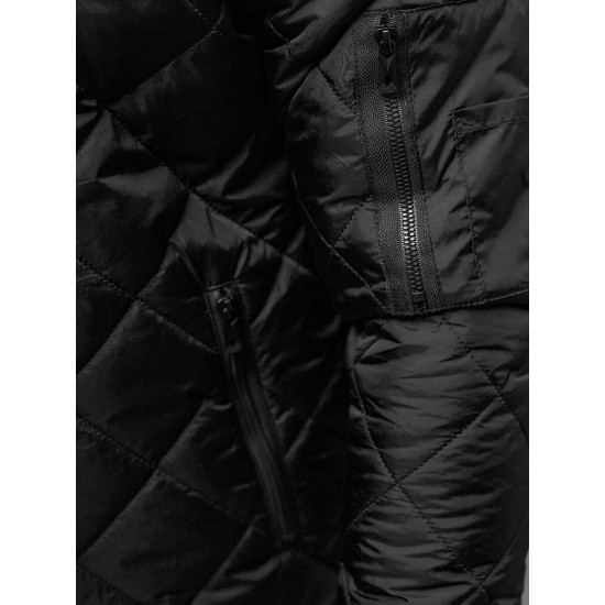 Melna vīriešu jaka ar kapuci Lator JS/8M986/392