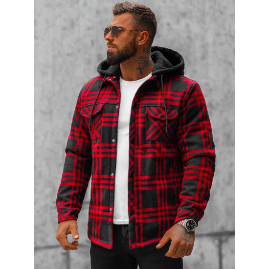 Vīriešu sarkana jaka ar kapuci Akor O/3A91/4 Premium