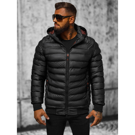 Melnā jaka Moren JS/22M325/392 - Vīriešu jakas un mēteļi Melnā jaka Moren JS/22M325/392
