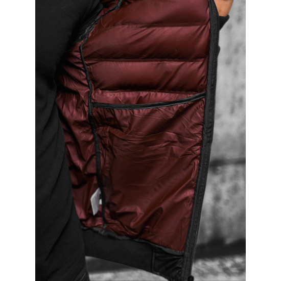 Melnā jaka Moren JS/22M325/392 - Vīriešu jakas un mēteļi Melnā jaka Moren JS/22M325/392