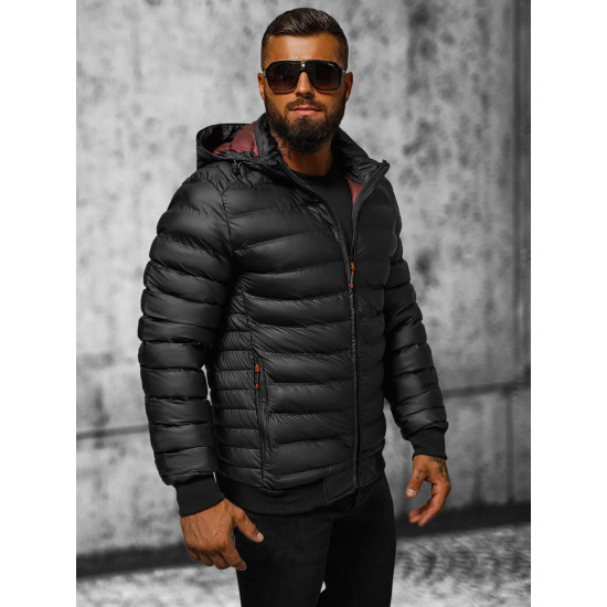 Melnā jaka Moren JS/22M325/392 - Vīriešu jakas un mēteļi Melnā jaka Moren JS/22M325/392
