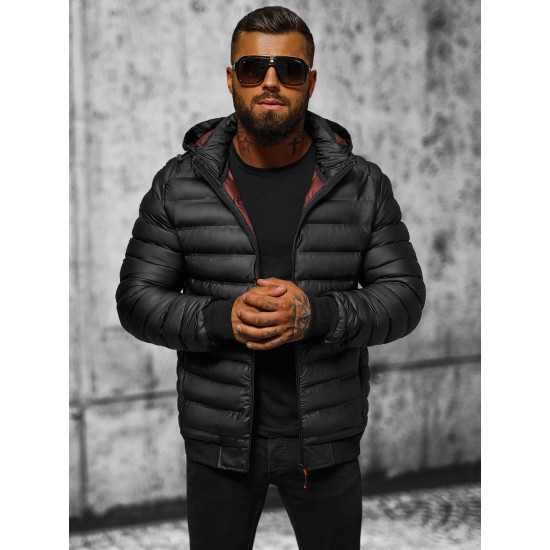 Melnā jaka Moren JS/22M325/392 - Vīriešu jakas un mēteļi Melnā jaka Moren JS/22M325/392
