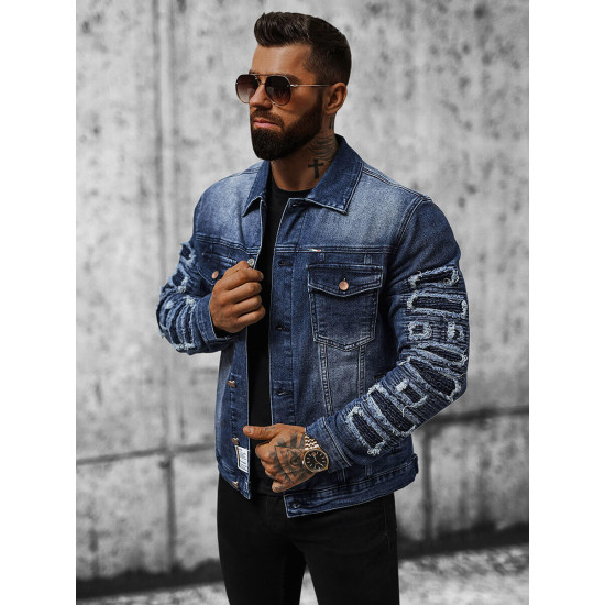 Zila džinsa jaka Roter NB/MJ523BS - Vīriešu jakas un mēteļi Zila džinsa jaka Roter NB/MJ523BS