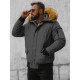 Bomber stila tumši pelēka vīriešu jaka Lemor JS/201901 - Vīriešu jakas un mēteļi Bomber stila tumši pelēka vīriešu jaka Lemor JS/201901