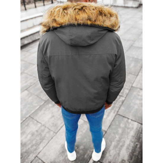 Bomber stila tumši pelēka vīriešu jaka Lemor JS/201901 - Vīriešu jakas un mēteļi Bomber stila tumši pelēka vīriešu jaka Lemor JS/201901