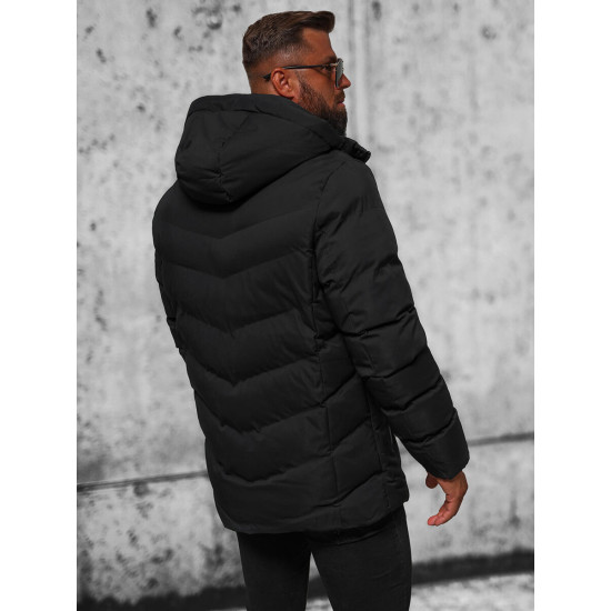 Ziemas melnā jaka Herber JS/5M3135/392 - Vīriešu jakas un mēteļi Ziemas melnā jaka Herber JS/5M3135/392 Premium
