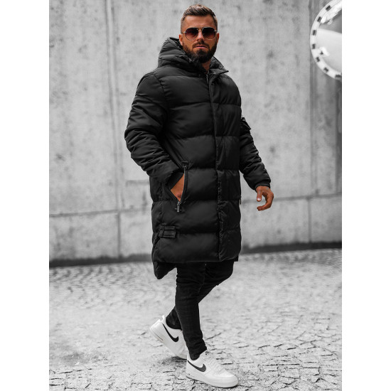 Izpārdošana Ziemas melna jaka Seter O/M799 - Vīriešu jakas un mēteļi Izpārdošana Ziemas melna jaka Seter O/M799