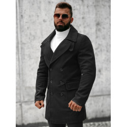 Vīriešu stilīgs melns rudens mētelis Nova Vīriešu stilīgs melns rudens mētelis Nova