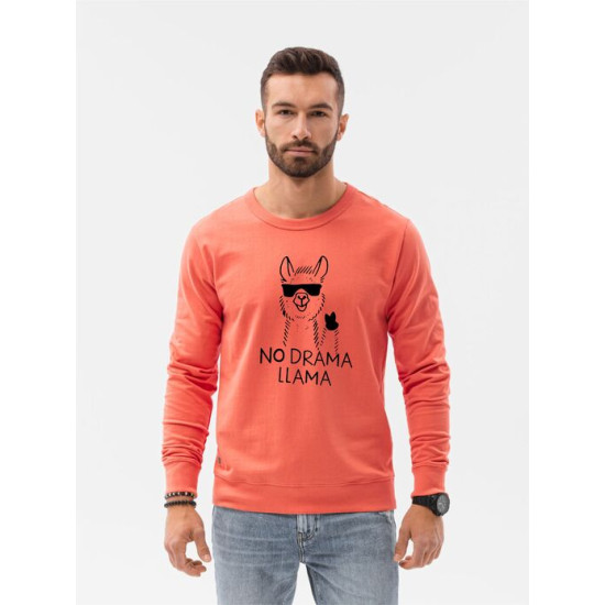 Koraļļu krāsas džemperis No drama Lama B1153 Premium